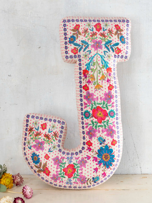 Velvet Initial Pillow - J