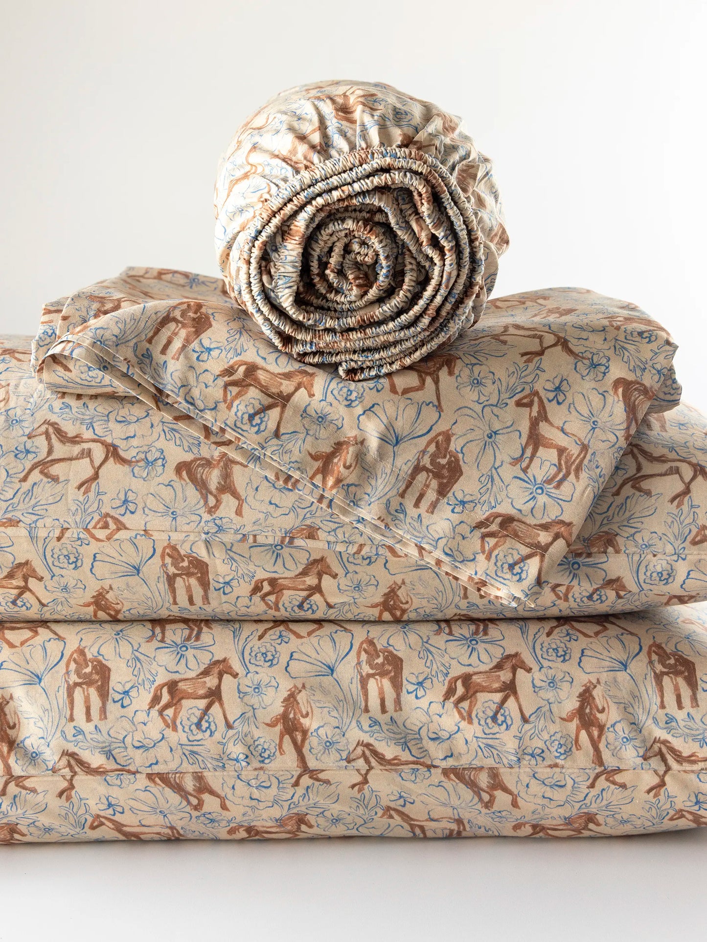 Sooo Soft Cotton Matching Sheet Set - Wild Painted Horses