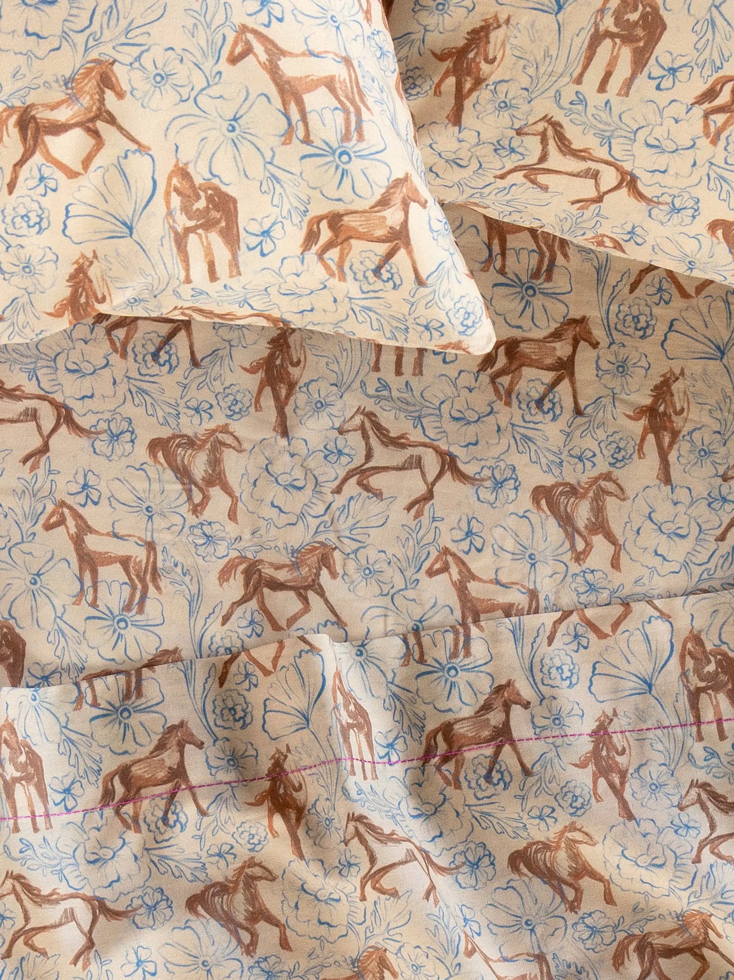 Sooo Soft Cotton Matching Sheet Set - Wild Painted Horses