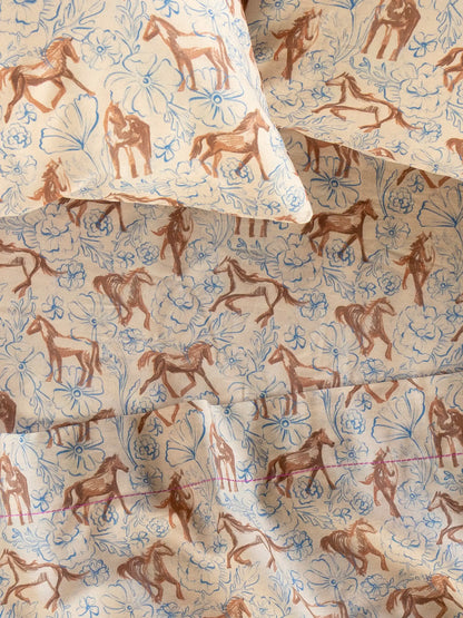 Sooo Soft Cotton Matching Sheet Set - Wild Painted Horses