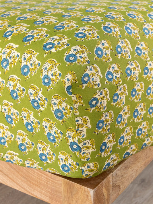 Mix & Match Cotton Fitted Sheet - Green Fields