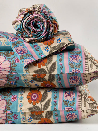 Sooo Soft Cotton Sheet Set - Florence Border