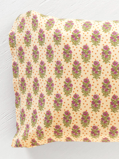 Mix & Match Cotton Pillowcase, Single - Rust Polka Dot