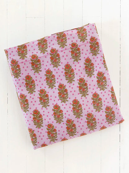 Mix & Match Cotton Flat Sheet - Pink Polka Dot