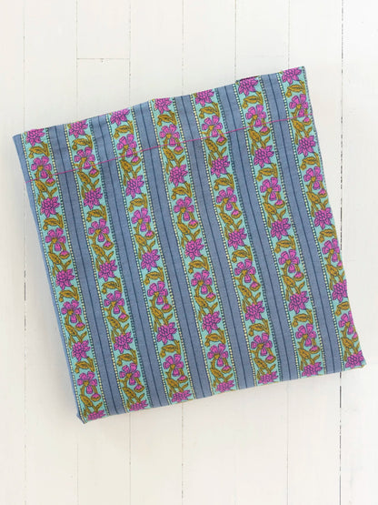 Mix & Match Cotton Flat Sheet - Indigo Vines