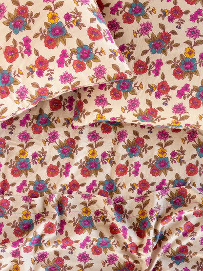 Sooo Soft Cotton Sheet Set - Enchanted Wildflowers Cream
