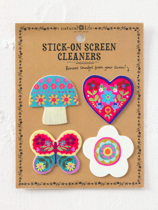 Stick-On Screen Cleaner, Set of 4 - Mushroom