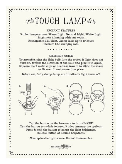 Touch Lamp - Rainbow Cream Floral