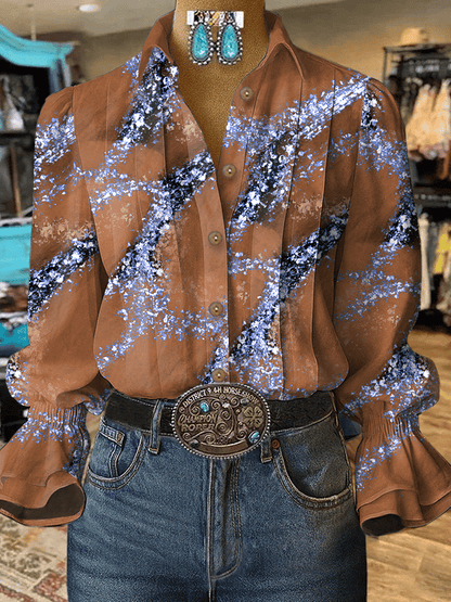 Women's Retro Western Print Shirt
