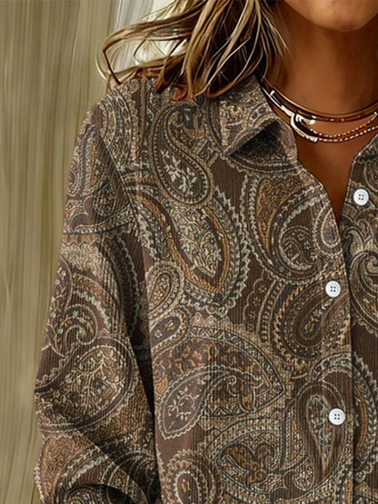 Women's casual western corduroy shirt