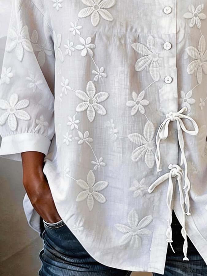 Women'S Casual Embroidered Shirt