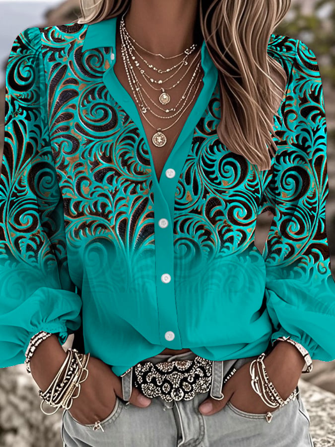 Women's Western Style Vintage Graphic Print Comfort Shirt T-Shirt