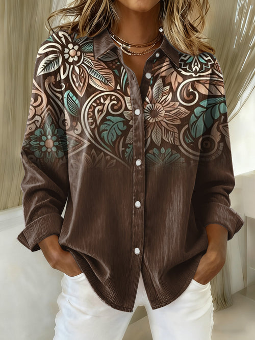 Women's Retro Western  Print Casual Shirt