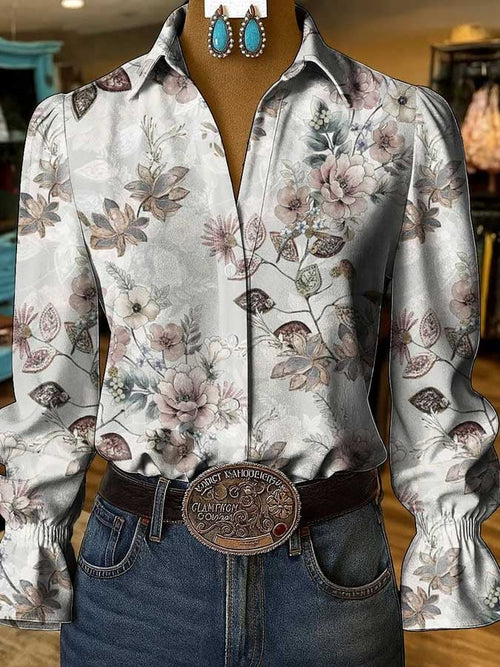 Women's Vintage Western Floral Shirt