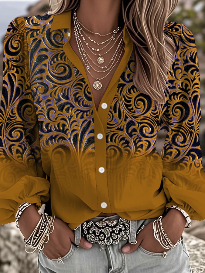 Women's Western Style Vintage Graphic Print Comfort Shirt T-Shirt