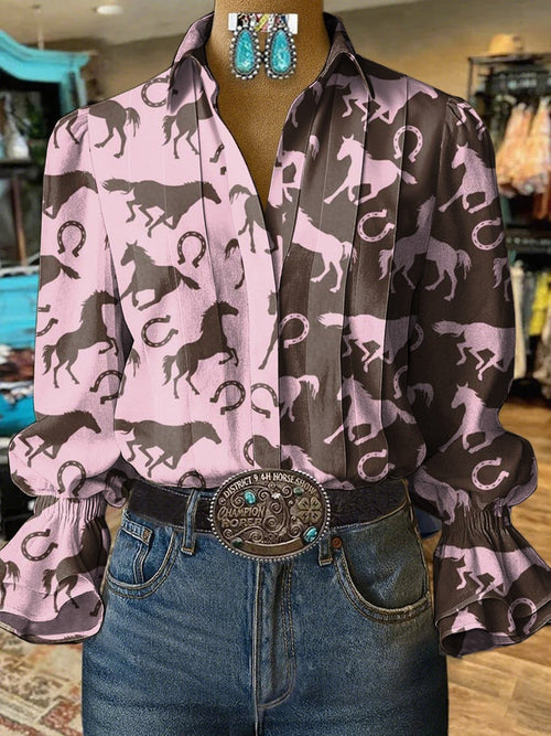 Women's Western Ethnic Print Shirt