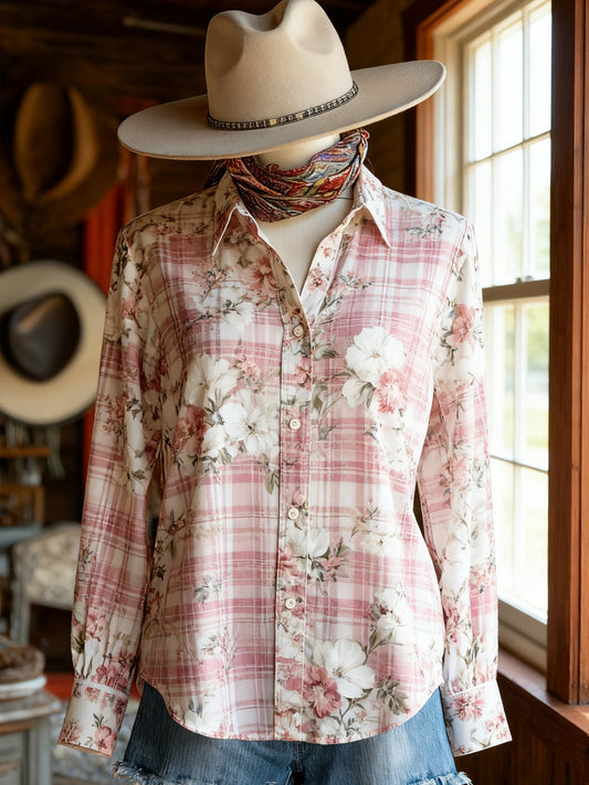 Women's Vintage Casual Western Long Sleeve Shirt