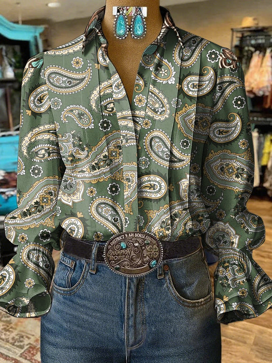 Women's Western Ethnic Print Shirt