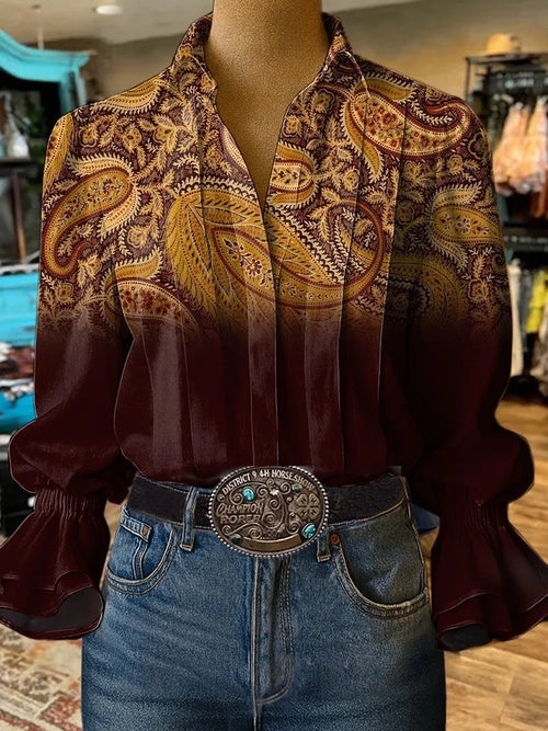 Women's Vintage Western Floral Shirt