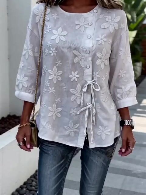 Women'S Casual Embroidered Shirt