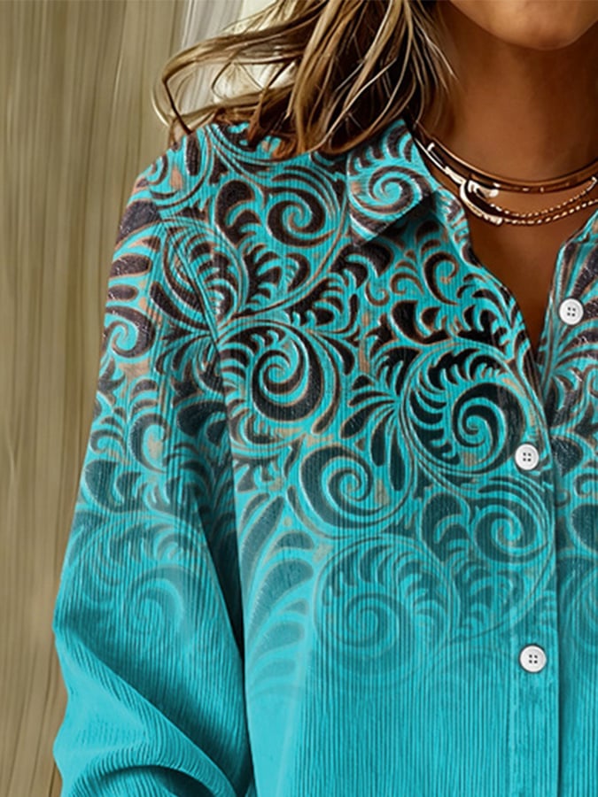 Women's casual western corduroy shirt