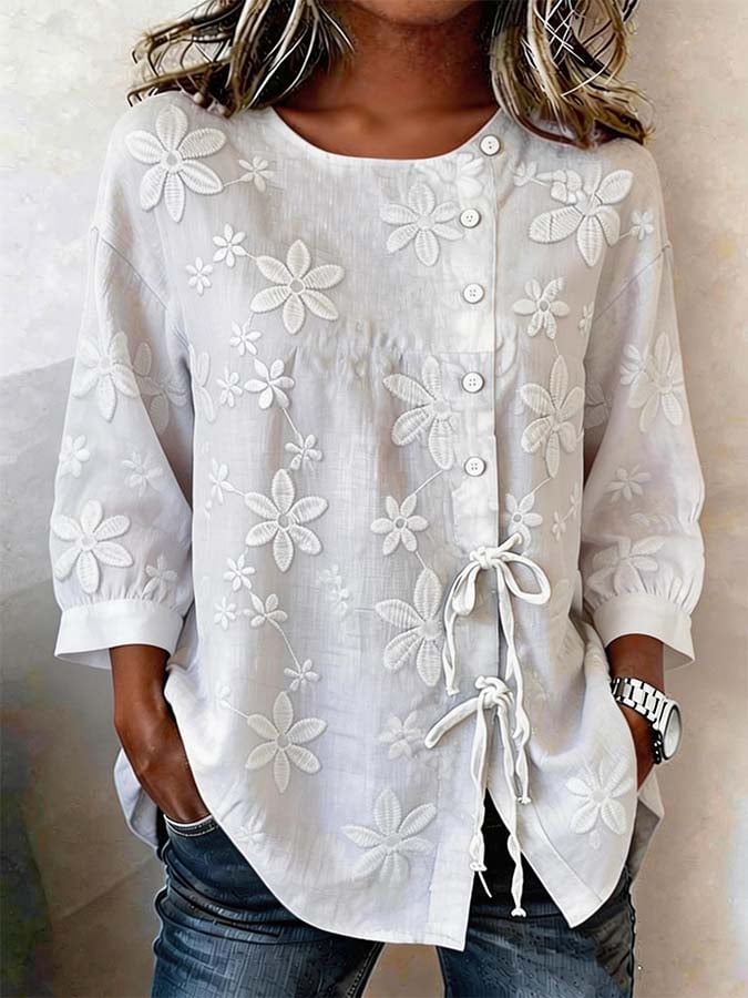 Women'S Casual Embroidered Shirt