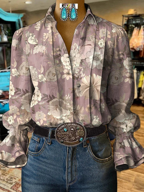 Women's Vintage Western Floral Shirt