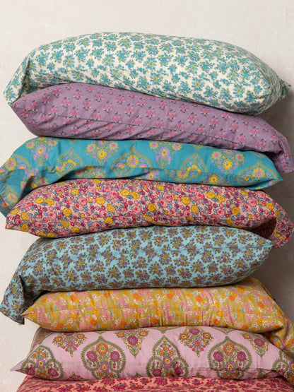 Mix & Match Cotton Pillowcase, Single - Plum Dahlia